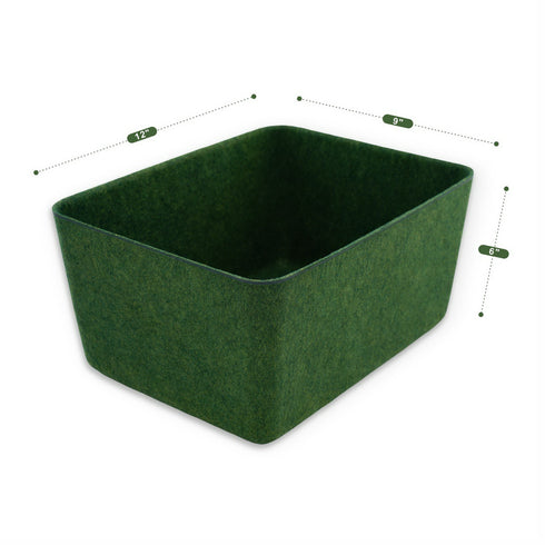 Lidded storage bin for pantry closet shelf cabinet desktop medeium size
